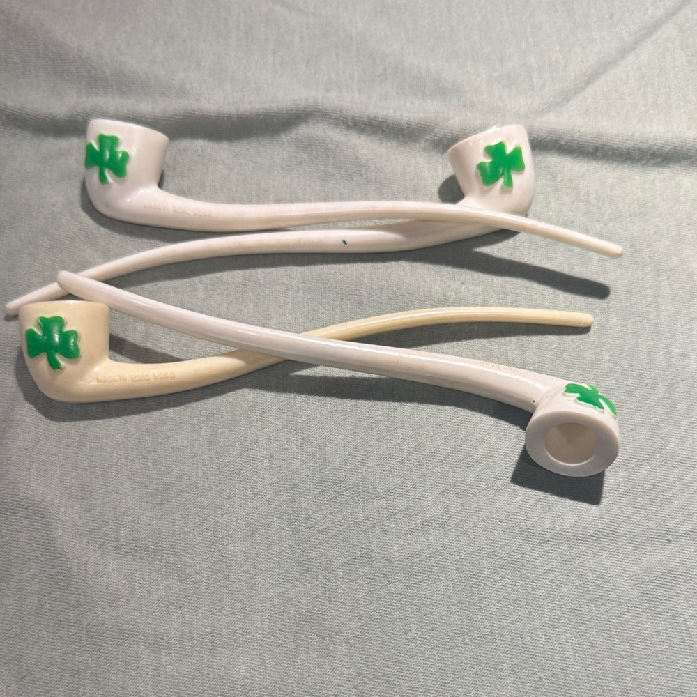 4 Vintage Hallmark ST. PATRICK'S DAY Merry Miniatures IRISH PIPE Hong Kong 1976